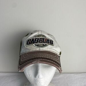 Cabela's hat cap mens Embroidered adjustable mesh back brown tan green outdoors